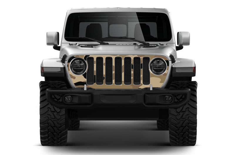 Camouflage print grille graphics decals for Jeep Gladiator JT