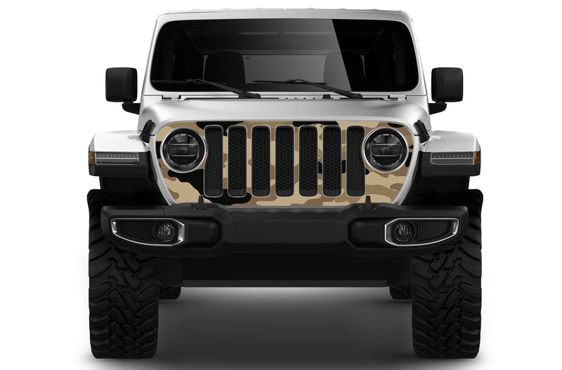 Camouflage print grille graphics decals compatible with Wrangler JL