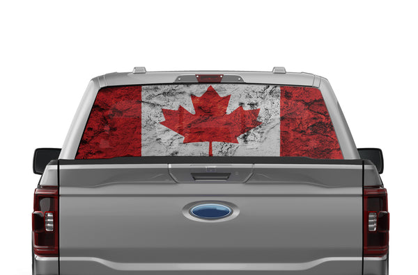 Canada flag perforated rear window decal graphics for Ford F150