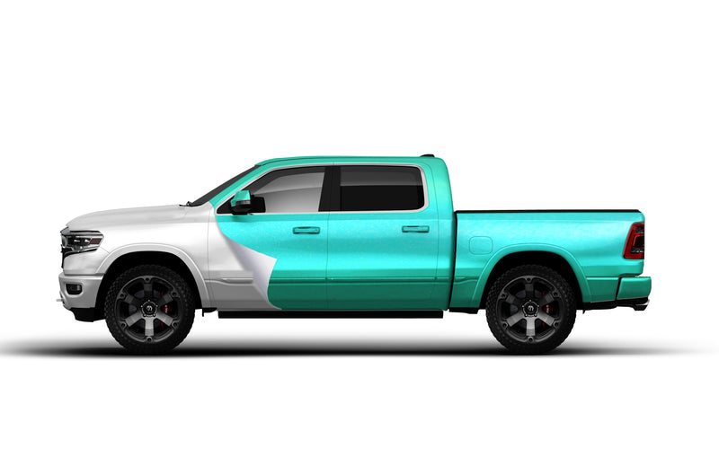 Chrome Gloss Tiffany vinyl wrap for Dodge Ram