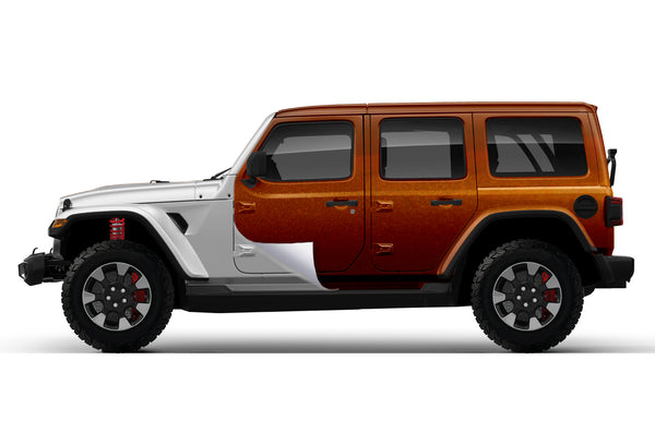 Chrome gloss orange vinyl wrap for Jeep Wrangler