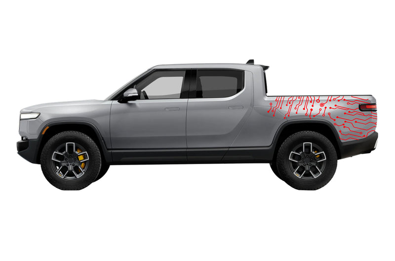 Circuit board bed graphics decals for Rivian R1T