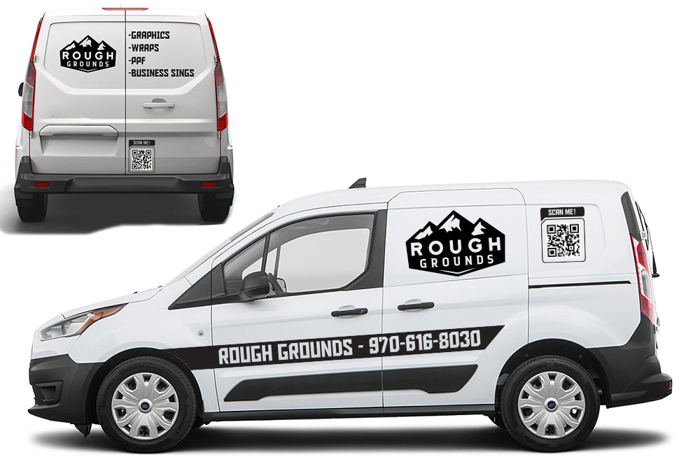 Custom Business Signs, Vinyl Lettering Decals for Ford Transit Connect