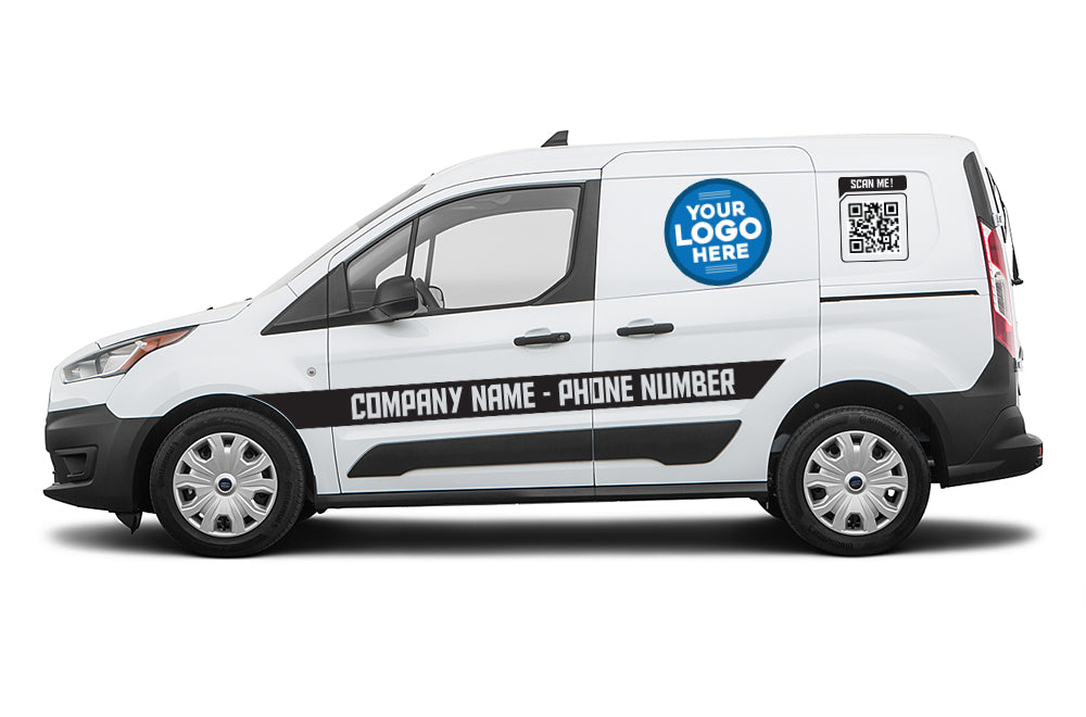 Custom Business Signs, Vinyl Lettering Decals for Ford Transit Connect