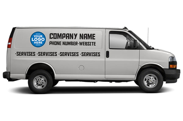 Custom Business Signs & Vinyl Lettering Decals for Chevrolet Express