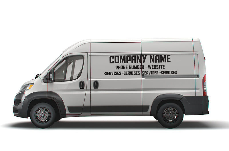 Custom Vinyl Lettering Decals for Dodge Ram ProMaster