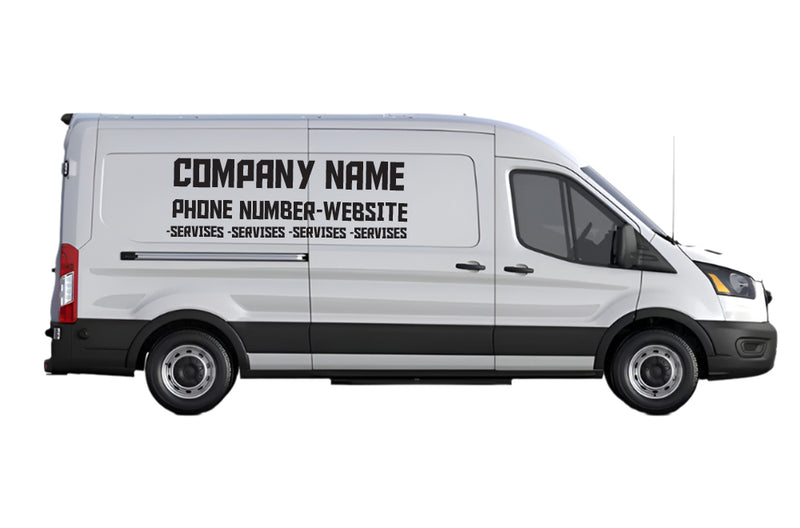 Custom Vinyl Lettering Decals for Ford Transit