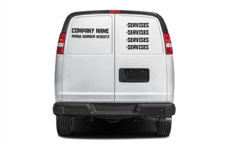 Custom Vinyl Lettering Decals for GMC Savana