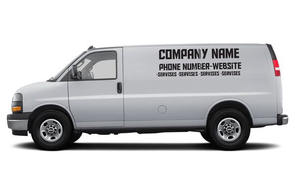 Custom Vinyl Lettering Decals for GMC Savana