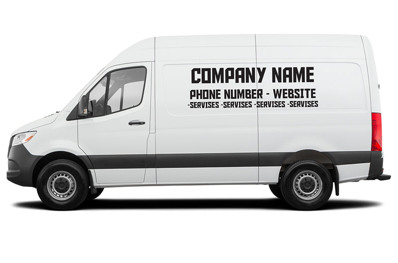 Custom Vinyl Lettering Decals for Mercedes Sprinter