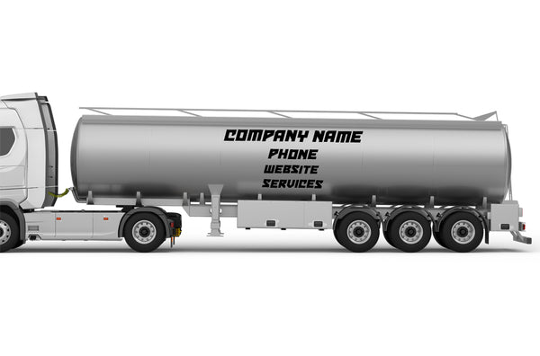 Custom business signs and vinyl lettering for Tank Trailers