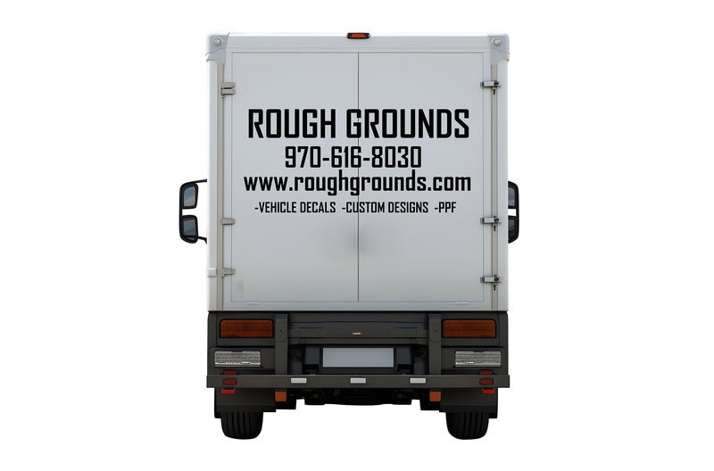 Custom business signs and vinyl lettering decals for 20' Box Truck