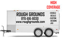 Custom business signs lettering decals for a 7' x 18' enclosed trailer