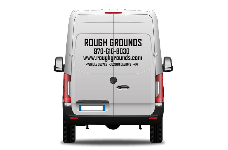 Custom business van signs, decals, and lettering for small vans.