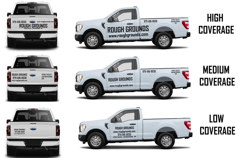 Custom business truck signs,decals lettering for regular cab pickups