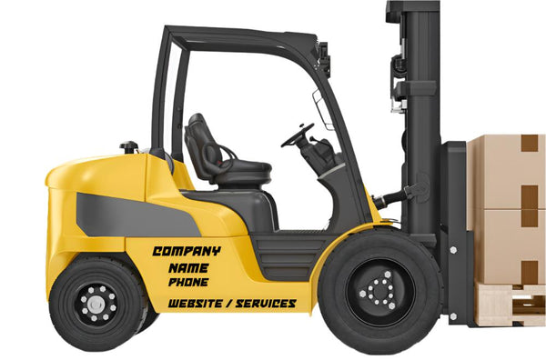 Custom business signs and vinyl lettering for Forklift