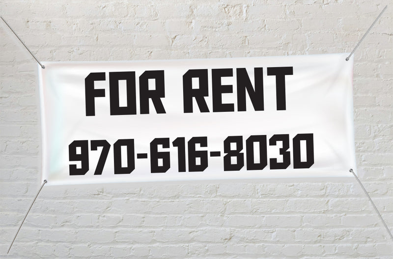 Custom for rent banner with phone number