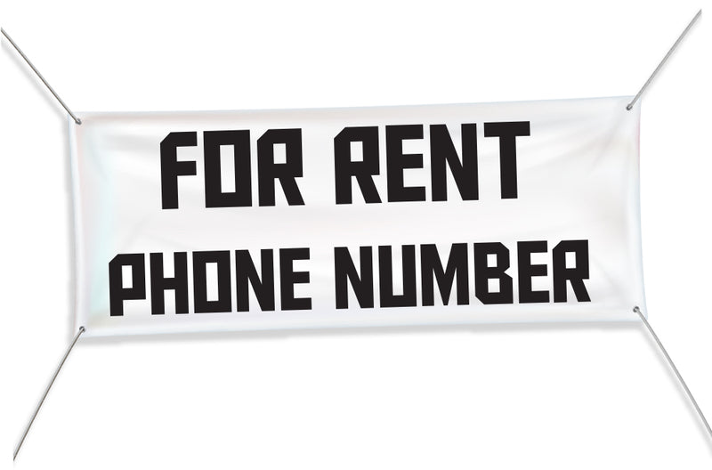 Custom for rent banner with phone number