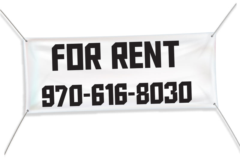 Custom for rent banner with phone number