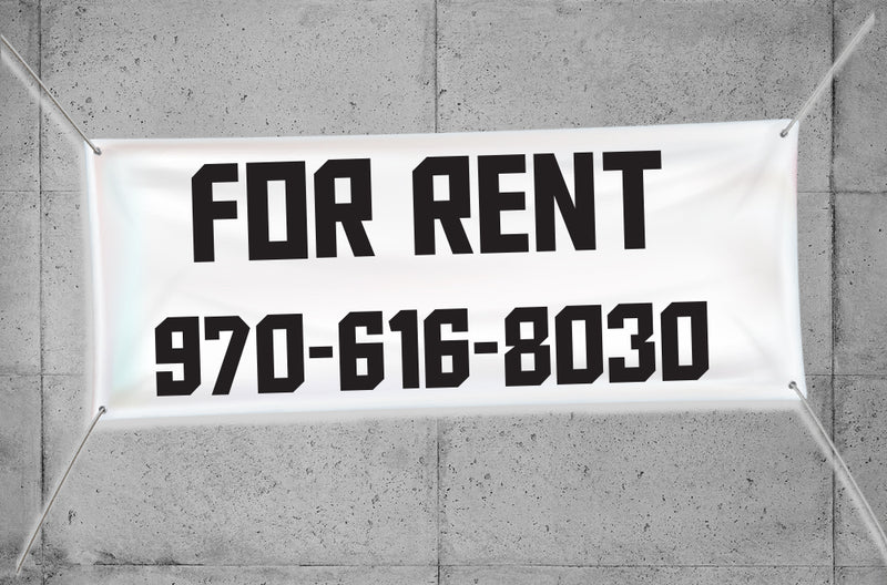 Custom for rent banner with phone number