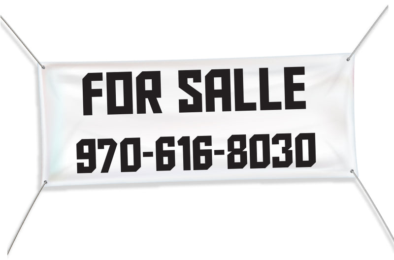 Custom for sale banner with phone number