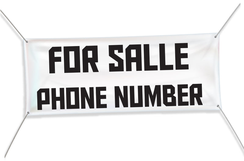 Custom for sale banner with phone number