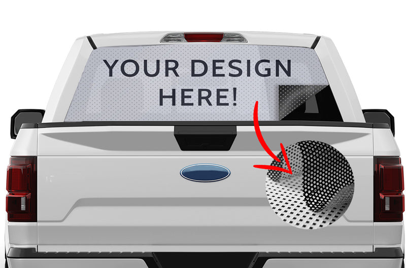 Vw Rear Window Graphics Custom perforated rear window graphics for trucks