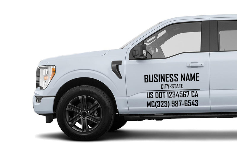 Custom regulation decals for pickup trucks