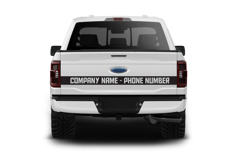 Custom stripes with business name & phone, decals for crew cab trucks