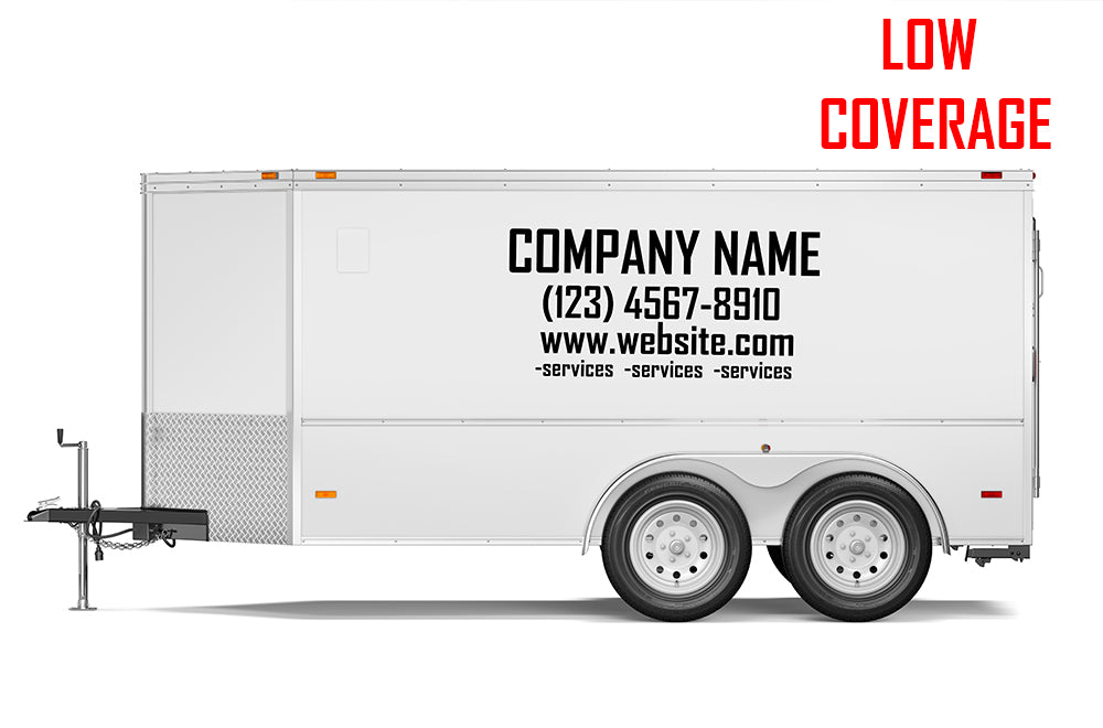 Heavy Trailer Sign Custom business signs lettering decals for a 7' x 16' enclosed trailer