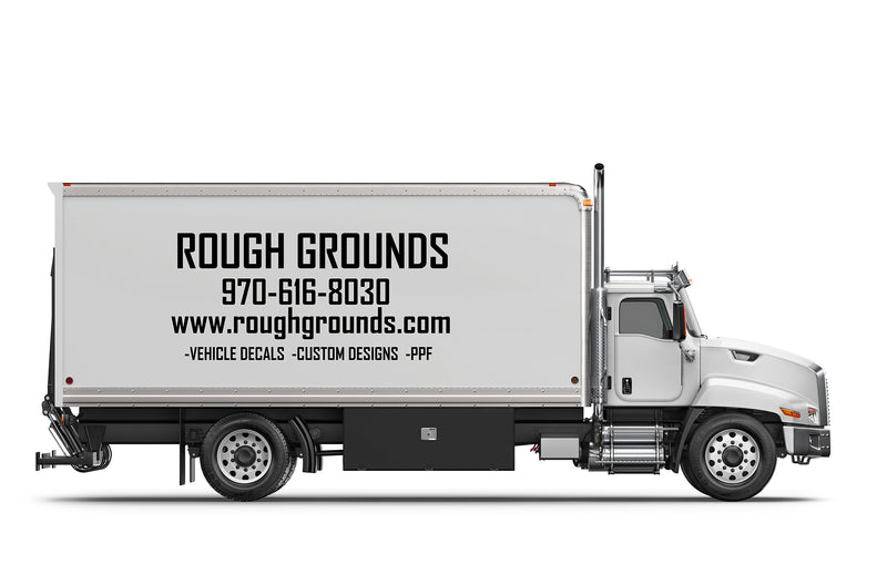 Custom business signs and vinyl lettering decals for 20' Box Truck