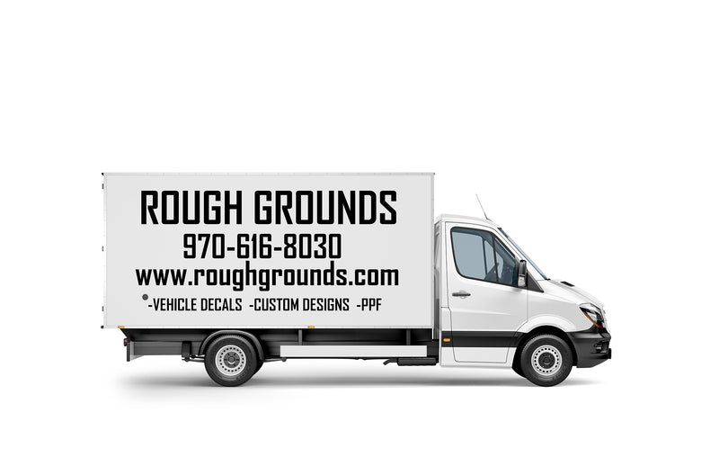 Custom business signs and vinyl lettering decals for 16' Box Truck