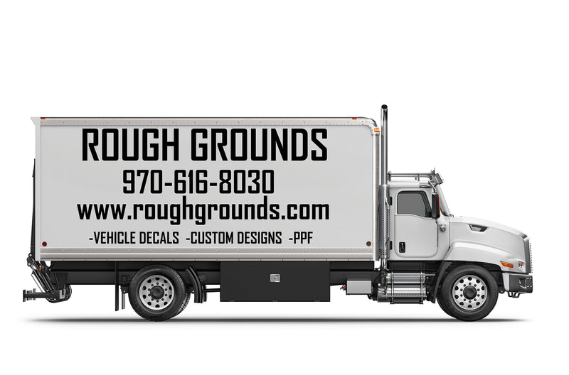 Custom business signs and vinyl lettering decals for 20' Box Truck