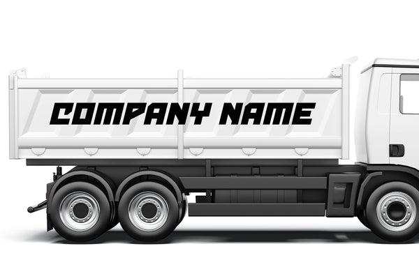 Custom business signs and vinyl lettering for Dump Truck