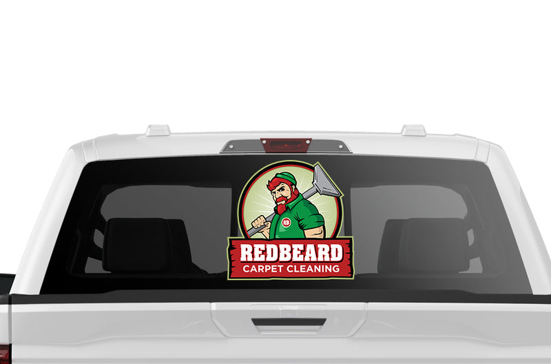 Custom rear window business logo decals for pickup trucks