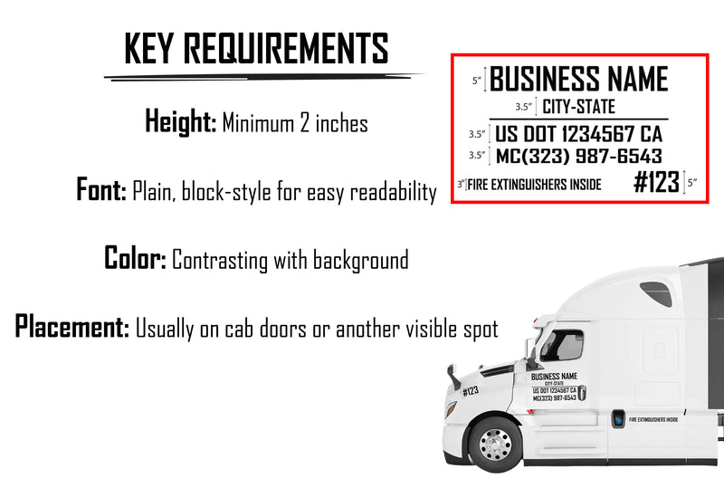 Custom regulation decals for semi trucks