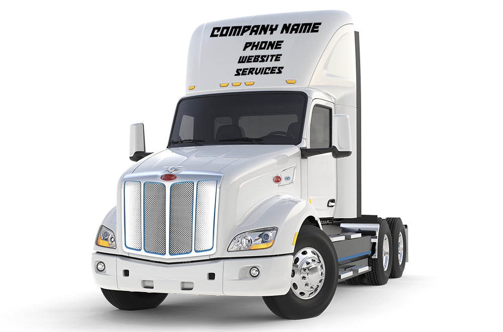 Cabs Lettering Custom roof cab signs and vinyl lettering for semi trucks