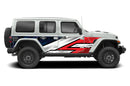 Cyberpunk circuitry style full side graphics decals for Wrangler JL