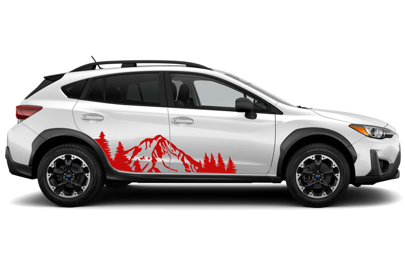 Mountain forest side graphics decals for Subaru Crosstrek 2018-2023