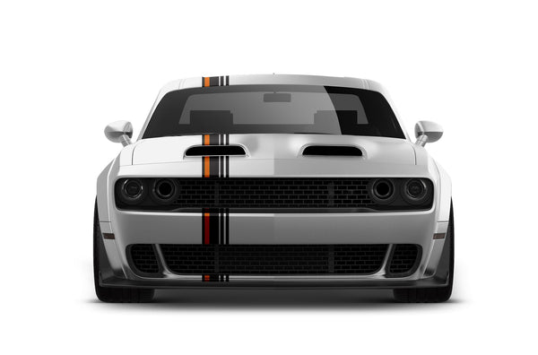 Offset racing stripes decals for Dodge Challenger SRT Hellcat