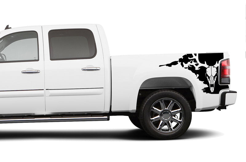 Deer skull side bed graphics decals for GMC Sierra 2007-2013