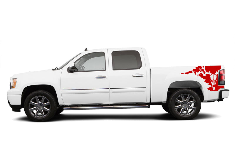 Deer skull side bed graphics decals for GMC Sierra 2007-2013