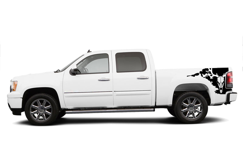 Deer skull side bed graphics decals for GMC Sierra 2007-2013