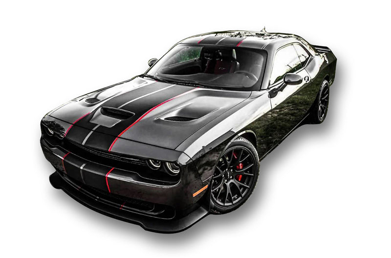 Dual racing stripes decals for Dodge Challenger Hellcat 2015-2018