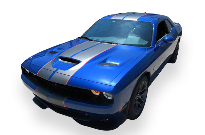 Dual racing stripes decals for Dodge Challenger Hellcat 2015-2018