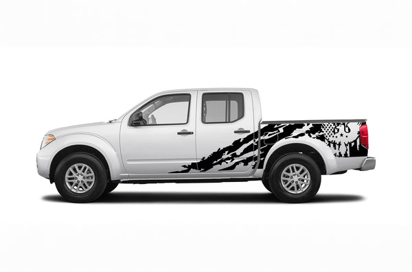 Eagle flag shredded side graphics decals for Nissan Frontier 2005-2021