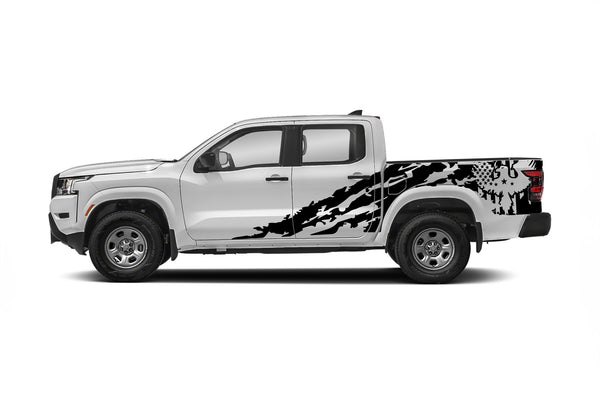 Eagle flag shredded side graphics decals for Nissan Frontier