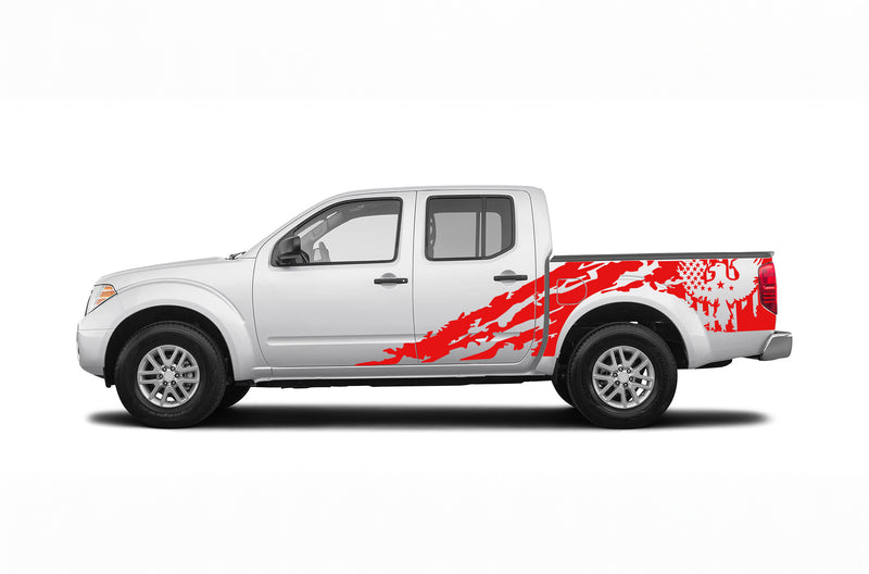 Eagle flag shredded side graphics decals for Nissan Frontier 2005-2021