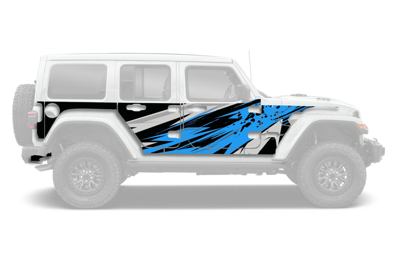 Electric Shockwave style full side graphics decals compatible with Wrangler JL