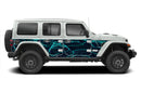 Electro cartographic style full side graphics decals for Wrangler JL